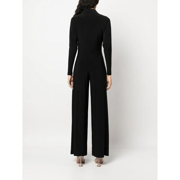 Norma Kamali stretch design jumpsuit with notch collar women’s size small - Picture 2 of 4